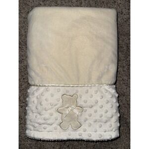 KYLE &‎ DEENA Plush Baby Blanket Teddy Bear Cream Off White Sherpa Minky 30x30